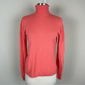 Marshall Fields Coral Cashmere Turtleneck Sweater Small